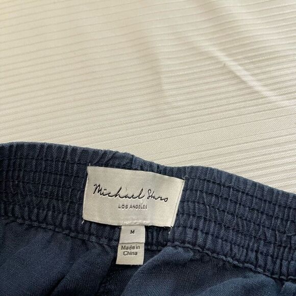 Michael Stars Blue Linen Cropped Crop Pants Size Medium - Picture 2 of 9